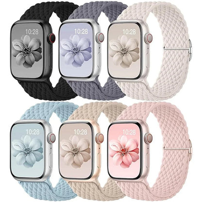 Braided Nylon Apple Watch Band – Adjustable Sport Strap Compatible with Ultra 2, Series 10/9/8/7/6/SE (40–49mm) Wrist Bracelet