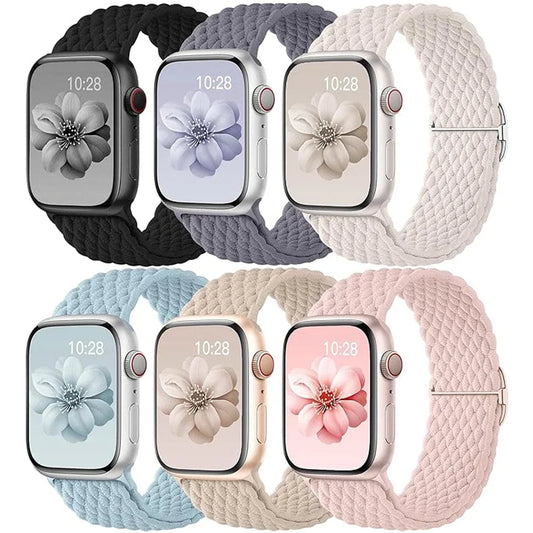 Braided Nylon Apple Watch Band – Adjustable Sport Strap Compatible with Ultra 2, Series 10/9/8/7/6/SE (40–49mm) Wrist Bracelet