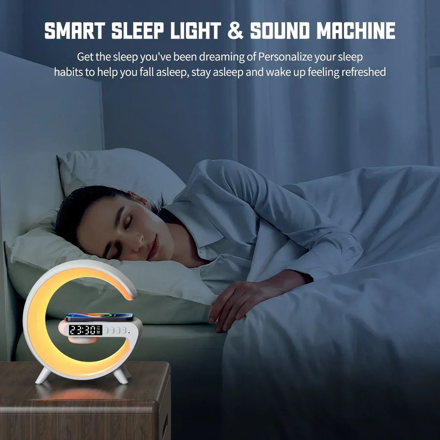 Multifunction Wireless Charger Pad — Stand, Speaker, TF Card, RGB Night Light, Fast Charging Station for iPhone 16/15, Samsung, Xiaomi, Huawei
