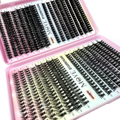 640-Piece 5D Cluster Lashes Kit – Fluffy Thick Volume Eyelash Extension Set, Mixed Tray Faux Mink Lashes for DIY & Salon Makeup