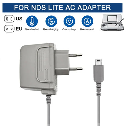 AC 100-240V Travel Charger – EU/US Plug Adapter for Nintendo DS, DS Lite, NDSL