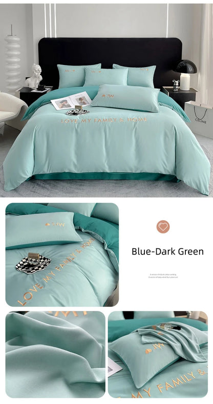 Nordic Luxury Egyptian Cotton Bedding Set - King, Queen, Double, Twin Size with Sheet, Duvet Cover & Pillowcases