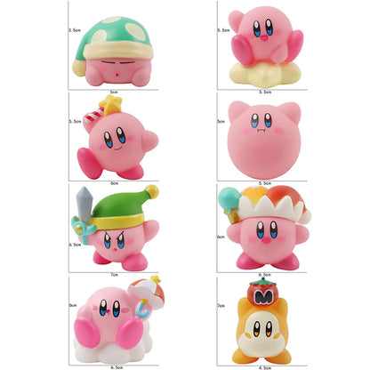 Star Kirby Action Figures — Cute PVC Toys with Cartoon Drawstring Storage Bag, Pocket-Sized Action Figures
