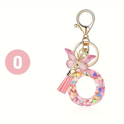 A-Z Letter Keychain - Personalized Metal Initial Pendant for Women, Car Keys & Bag Accessories