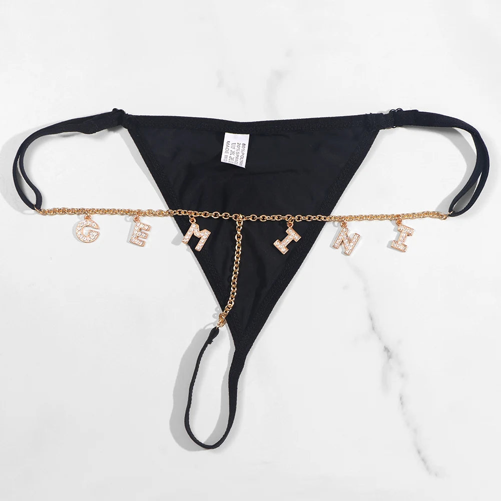 Custom Name Letter Women’s Thong Panties – Sexy Low Waist Adjustable Comfort Lingerie Underwear