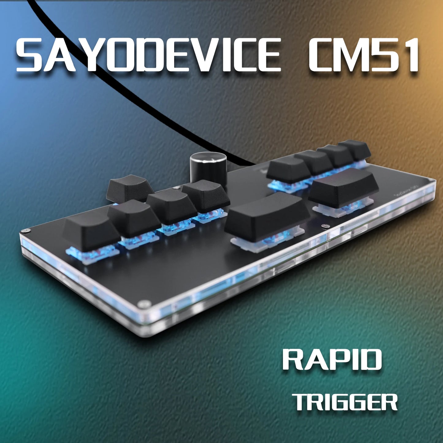 CM51 SayoDevice OSU DJ MAX Keyboard - Magnetic Outemu/Gateron Switches with Knob, Screen, & Shortcut Features