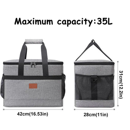 35L Large Insulated Cooler Bag – Portable Lunch Box Tote for Men and Women, Picnic, Camping, BBQ, and Outdoor Activities