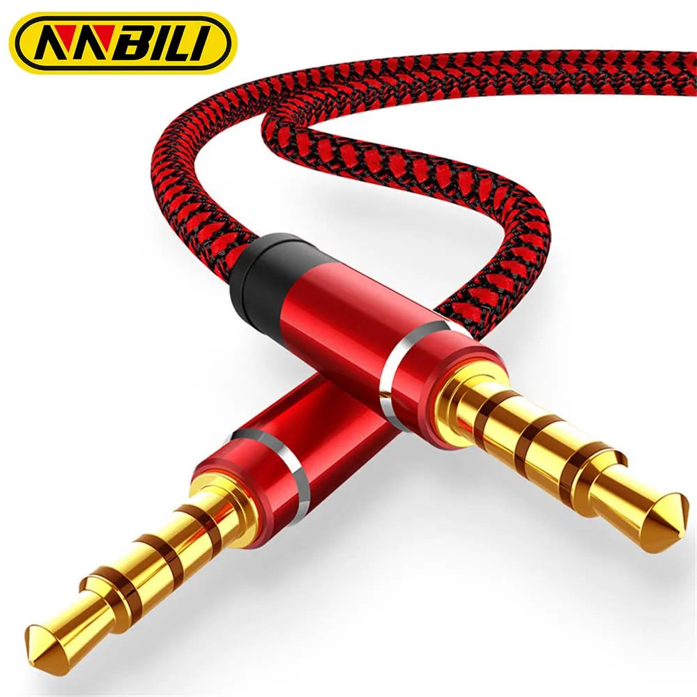 NNBILI 1.5M 3.5mm Audio Cable - Nylon Braid AUX Cable for Phone, MP3, Car Headset & Speaker Extension