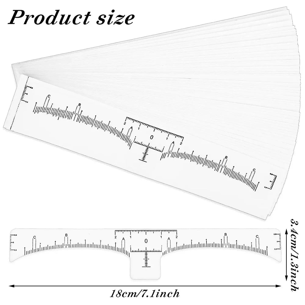 20/50/100pcs Disposable Tattoo Eyebrow Ruler Stickers — Microblading Measurement Tools for Permanent Makeup