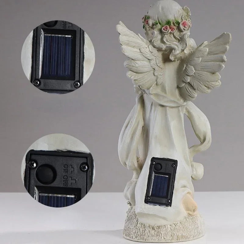 Waterproof Solar Flower Fairy Night Light – Angel Girl Statue for Outdoor Garden & Courtyard, Home Decoration Sculpture