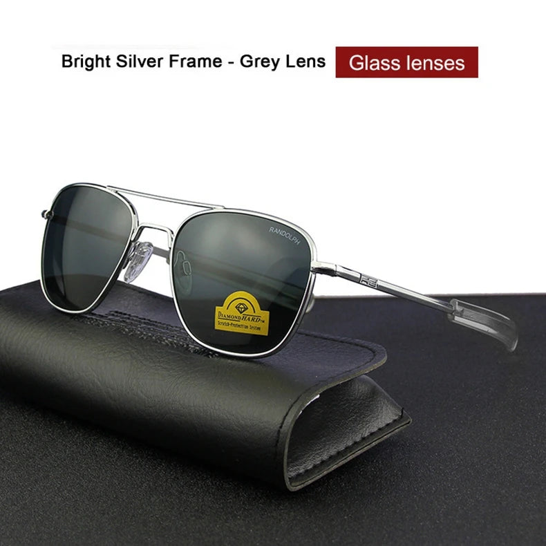 RE Military Aviation Sunglasses — Vintage Titanium Frame Pilot Glasses for Men & Women