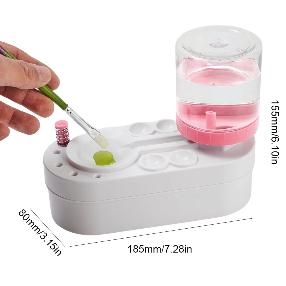 Automatic Paint Brush Washer with Drain Button – Water Circulation Cleaner for Acrylic & Water-Based Brushes