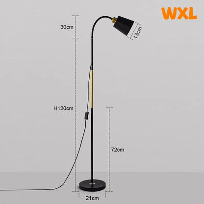 Wrought Iron LED Floor Lamp - Adjustable Standing Reading Light for Living Room & Bedroom