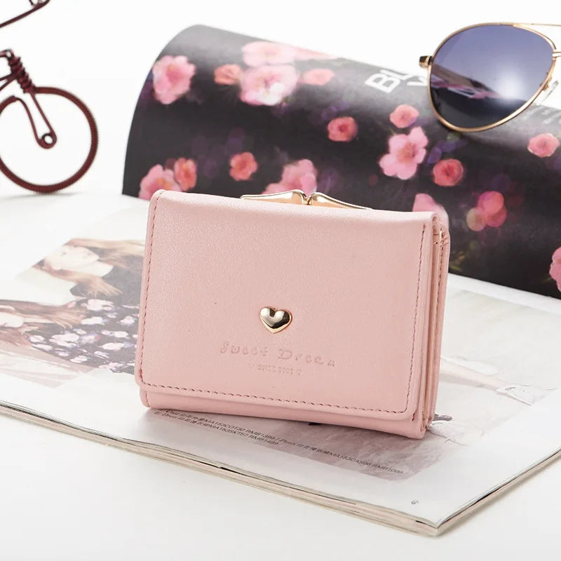 2024 New Women's Purse - Short Korean Mini Folding Metal Wallet with Cute Animal Design for Students