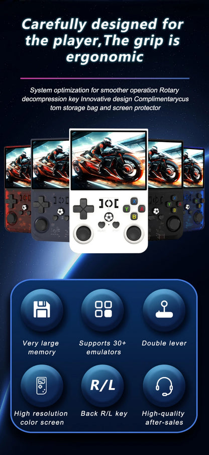 Open Source R36 PRO Retro Handheld Game Console 3.5" IPS Screen Linux Portable Player with 128GB Games