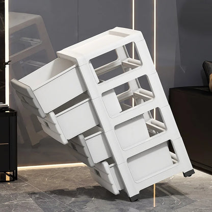 13.78" Wide Rolling Drawer Storage Cabinet — 3-6 Tier Mobile Organizer with Wheels, Gray or Brown for Living Room & Bedroom