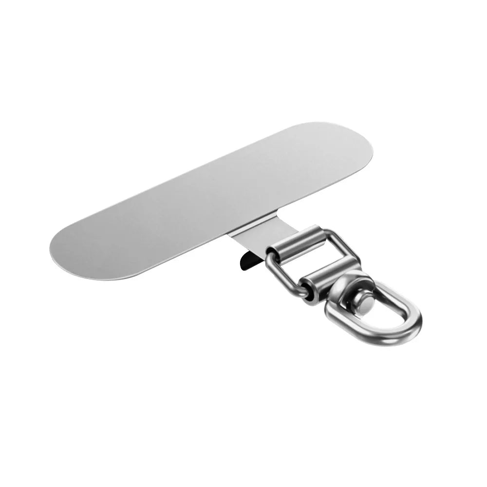 360° Rotatable Stainless Steel Phone Lanyard Clip Patch – Ultra-Thin Self-Adhesive Mobile Phone Tether Tab Holder for Case Strap Attachment