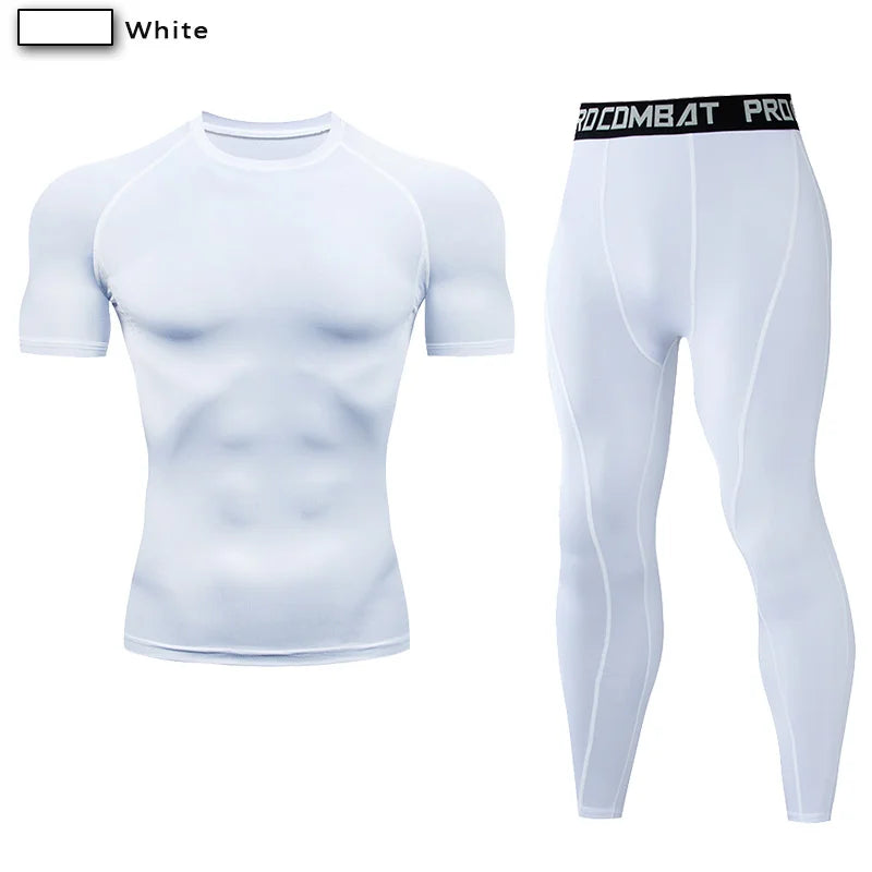 2-Piece Men’s Compression Sportswear Set — Gym, Yoga, Workout & Jogging Tracksuit