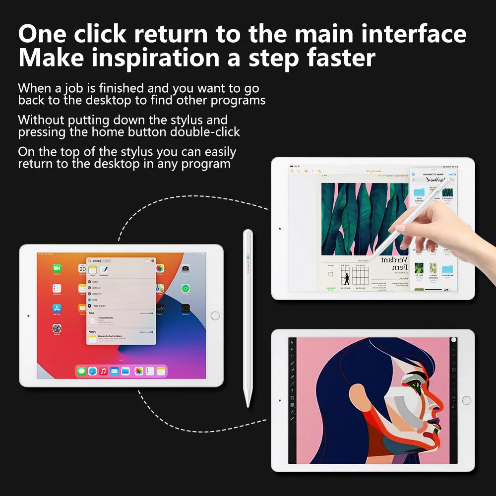 iPad Pencil Stylus for Apple Pencil 1 & 2 - Compatible with iPad Pro 2024, Air 4/5, Mini 5, Pro 11/12.9 (2018-2022), Touch Pen
