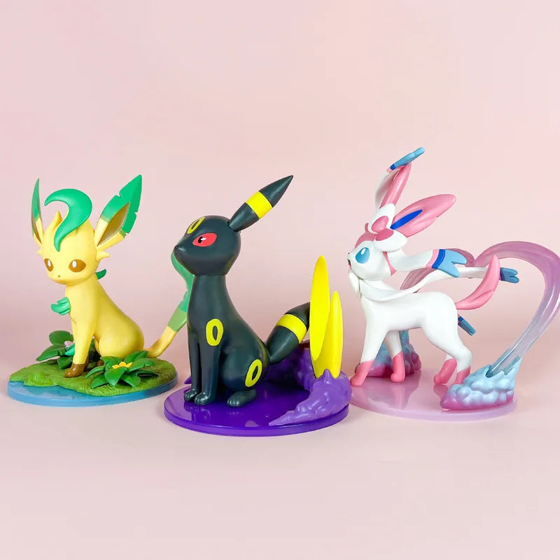 Anime Pokemon Figures – Sylveon, Umbreon, Leafeon Cute Statue Models for Tabletop Collection & Girl’s Birthday Gift