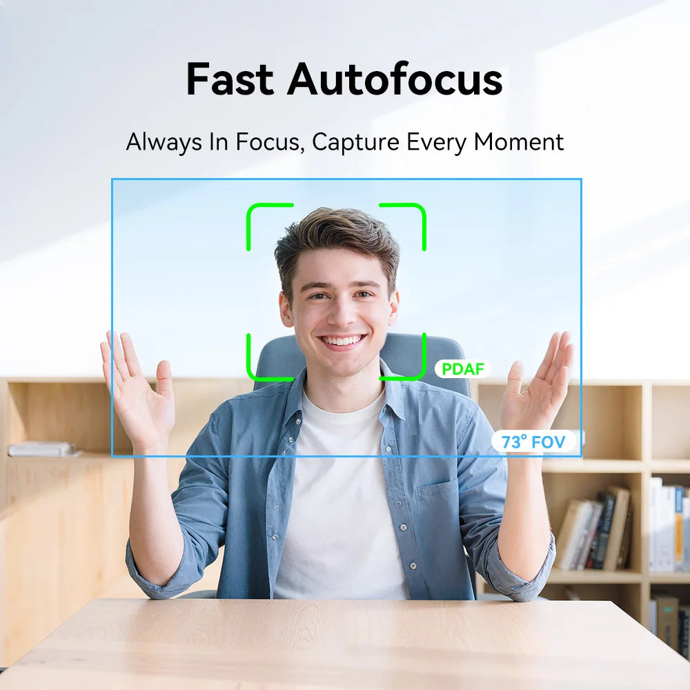 EMEET 4K/1080P Webcam for PC – Auto Focus Video Camera with Dual Microphones for Zoom, Teams & Video Calls