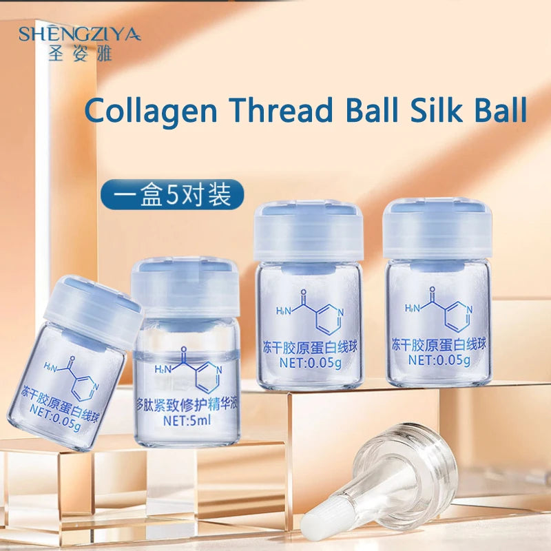 Korea Facial Hydrolyzed Silk Protein Collagen Serum – Moisturizing, Hydrating, Lifting, and Firming Essence for Fine Lines & Skincare