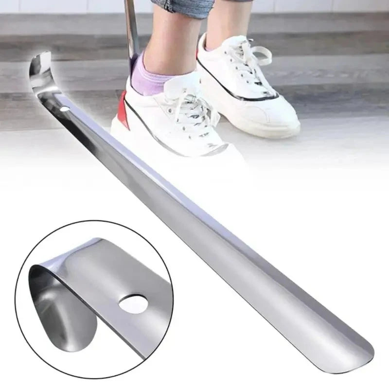 Professional 42cm Stainless Steel Shoehorn – Easy-Handle Metal Shoe Extractor and Lazy Shoe Helper Accessory