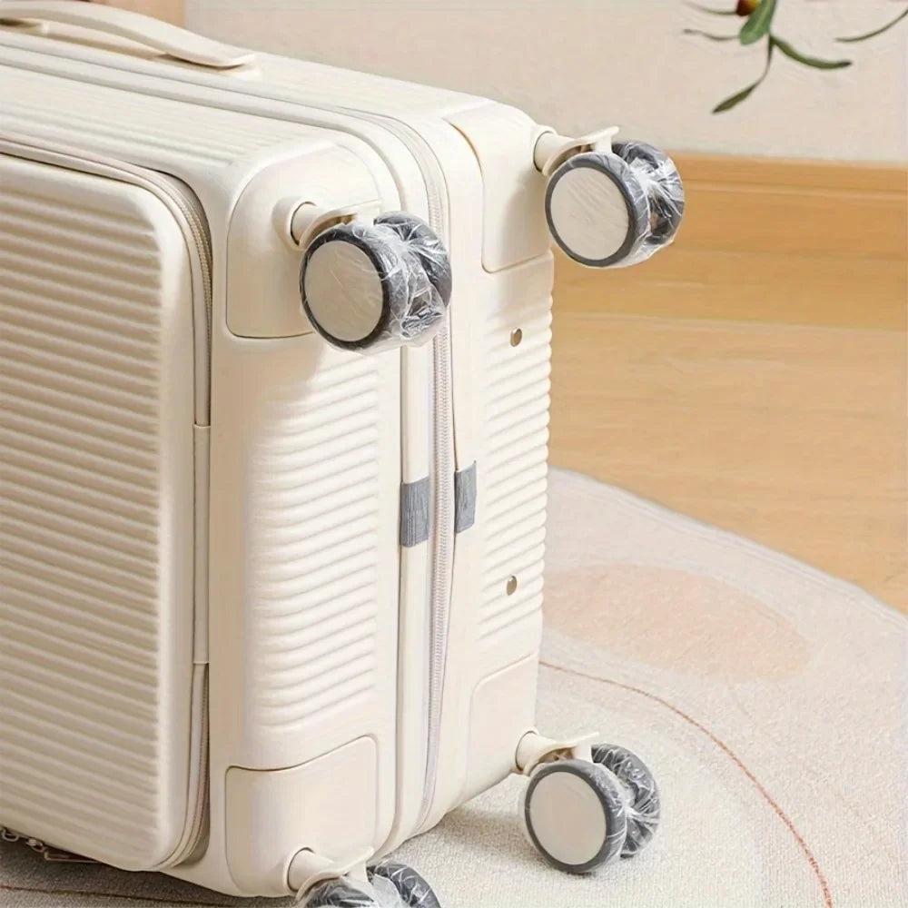 50/80PCS Luggage Wheel Covers — Dustproof Disposable Protectors for Suitcase & Trolley Cases