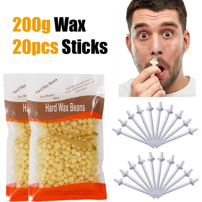 Portable Nose Wax Kit 50g-100g for Men & Women - Nail & Nose Hair Removal with Cleaning Wax Kit & Clipper
