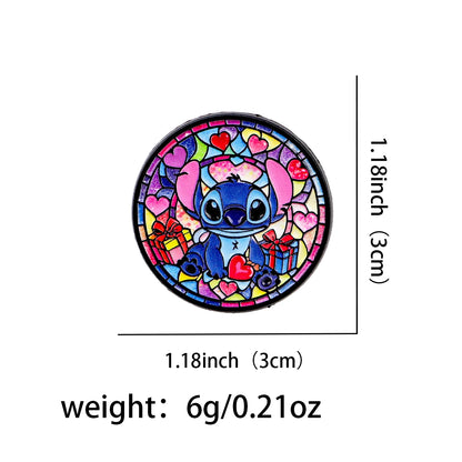 Cute Alien Enamel Pin – Round Lapel Brooch for Backpack, Clothing & Cosplay Accessories