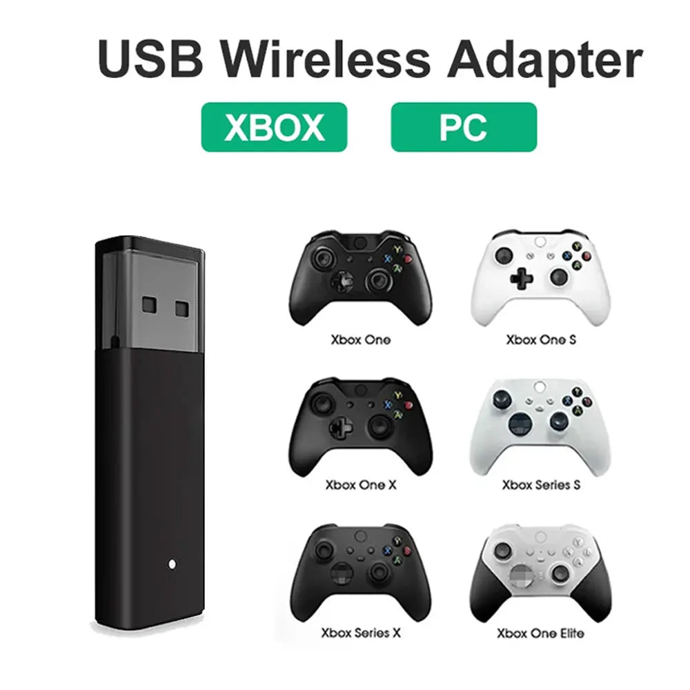 USB Wireless Adapter for Xbox One S/X/Elite & Windows PC – Controller Receiver 1st & 2nd Gen