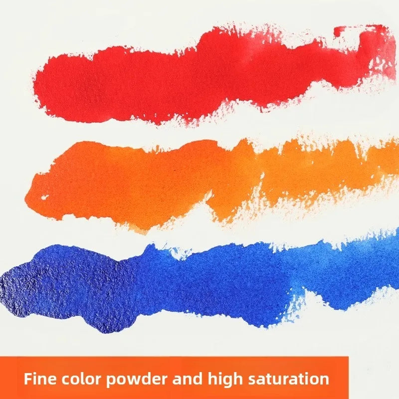 24 Color Solid Watercolor Paint Set - Portable Opaque Pigment Kit For Beginners Students And Artists