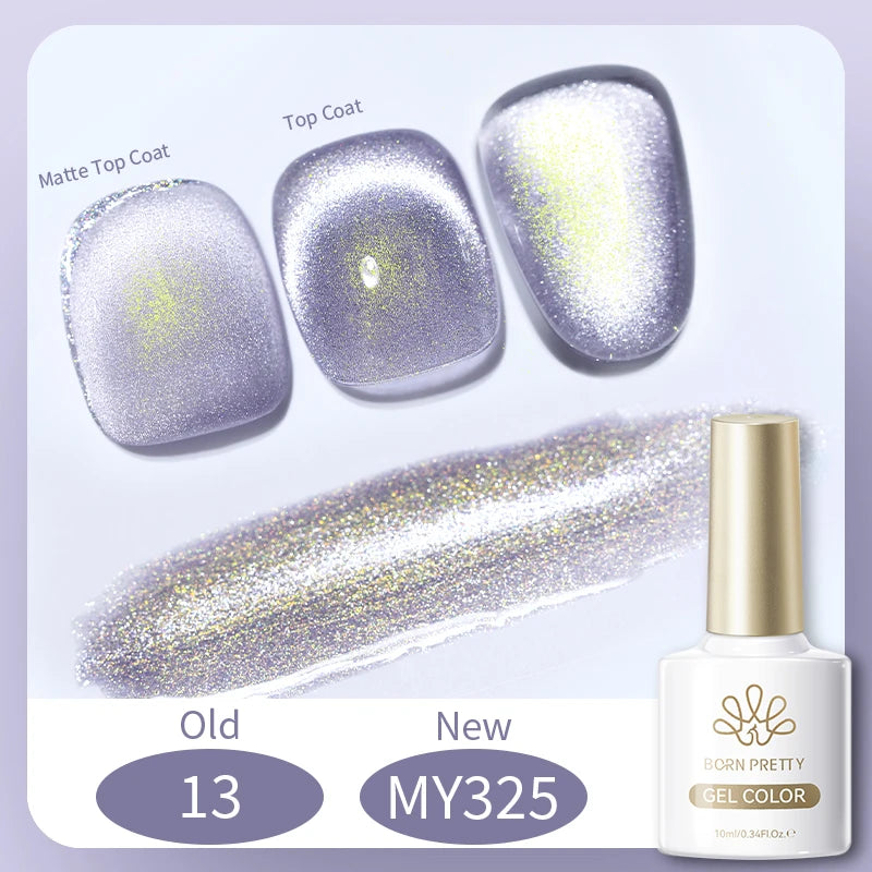 BORN PRETTY Cat Magnetic Gel Nail Polish 117 Colors 10ml Full Coverage Semi-Permanent Soak-Off Nail Varnish for Salon Manicure Glitter Cat Eye Nails
