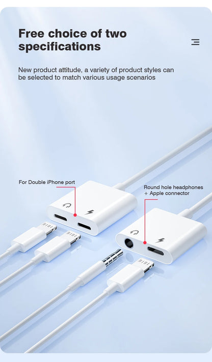 Byscoon Audio OTG Adapter for iPhone – 3.5mm Aux Headphone Jack to Lightning Splitter Converter for iPhone 14/13/12/11 Pro Max