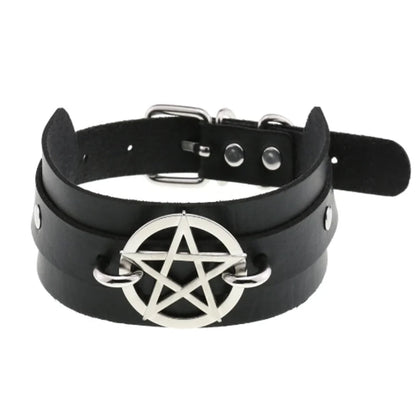 Harajuku Cosplay Rivet Star Punk Rock Gothic Collar — Sexy PU Leather Heart Cross Spike Choker Jewelry for Women