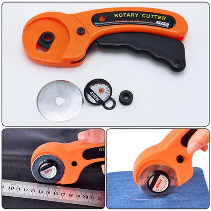 45mm Rotary Cutter Set – Ergonomic Leather & Fabric Cutting Tool for DIY Sewing, Quilting & Craft Projects