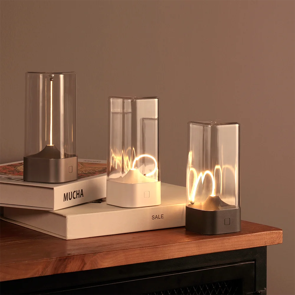 Cordless LED Table Lamp - Rechargeable 3-Level Dimmable Magnetic Filament Light for Camping & Home