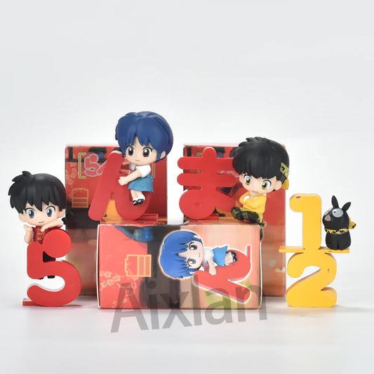 Aixlan 4PCS Ranma ½ PVC Figures – Ranma, Tendou, Akane Q-Version Cute Anime Collectible Action Figures Christmas Gift