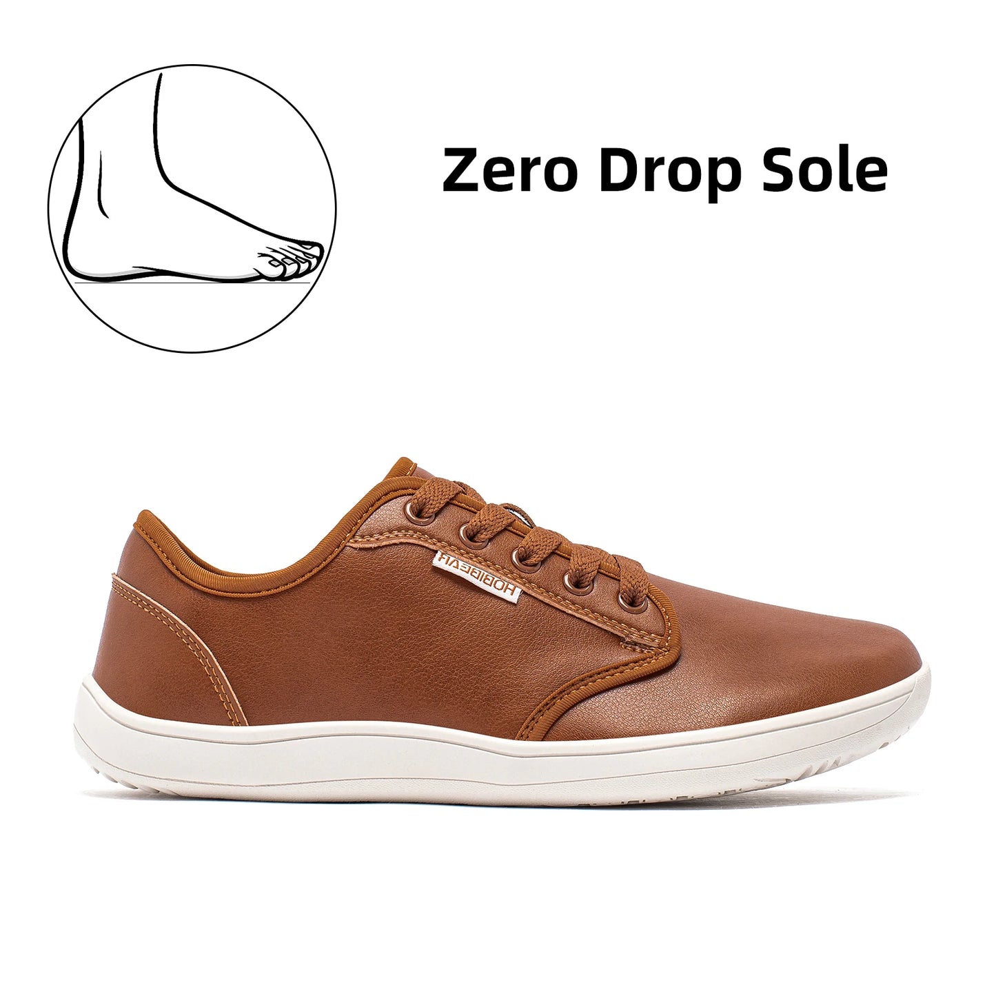 HOBIBEAR Unisex Wide Barefoot Shoes – Zero Drop Minimalist Sneakers for Men & Women, Artificial Leather Trail Walking Shoes
