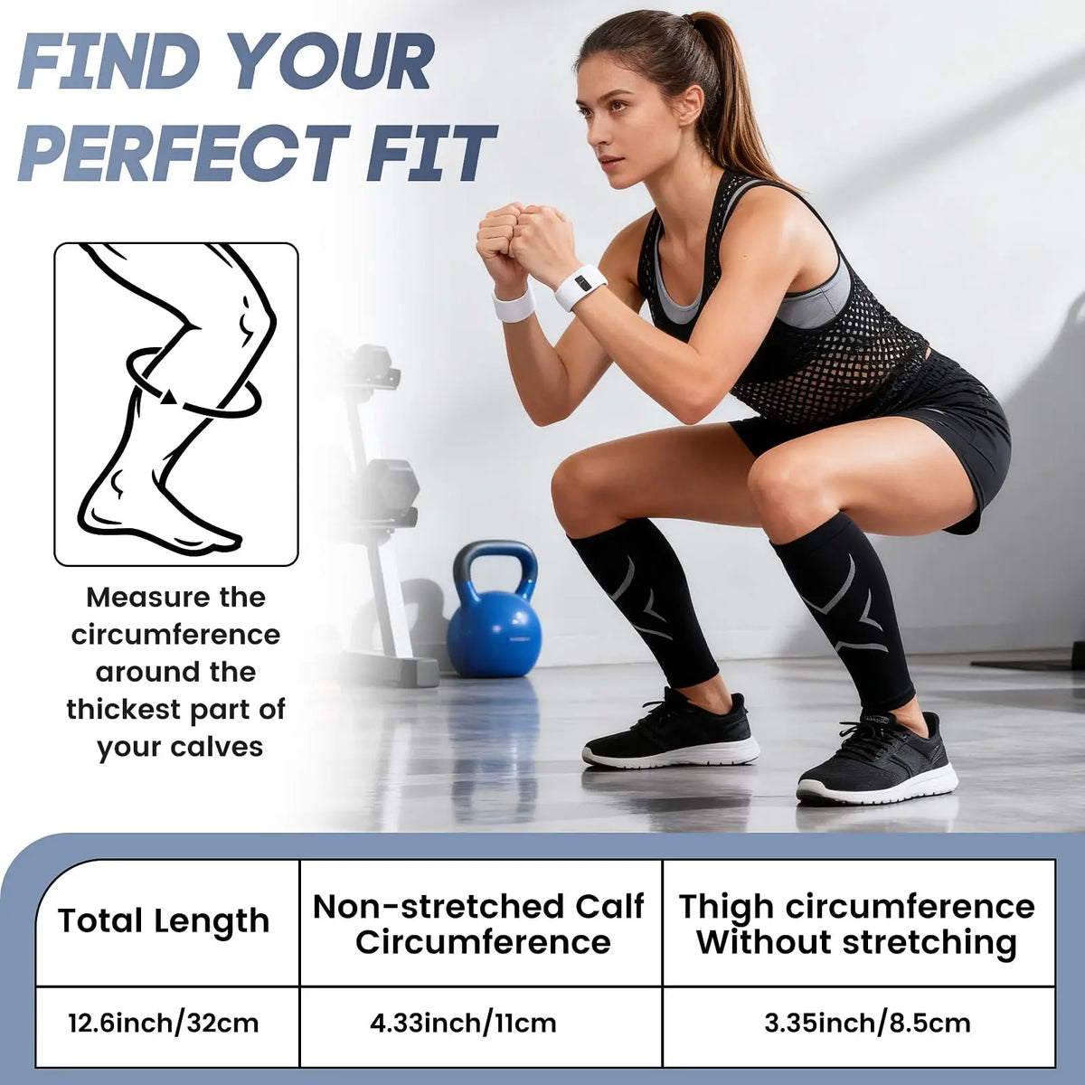 Calf Compression Sleeves - Running, Cycling, Marathon & Gym Fitness Support for Men and Women