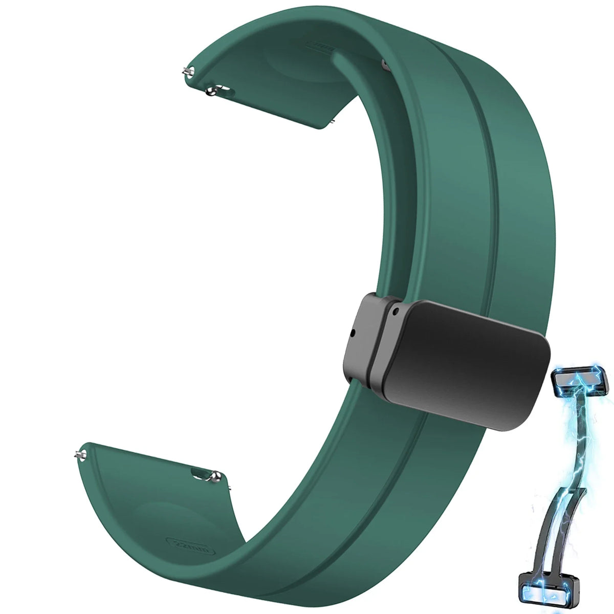 20mm/22mm Silicone Watch Strap - Magnetic Buckle Sport Band for Samsung Galaxy Watch, Huawei Watch GT 2/3 and Gear S3