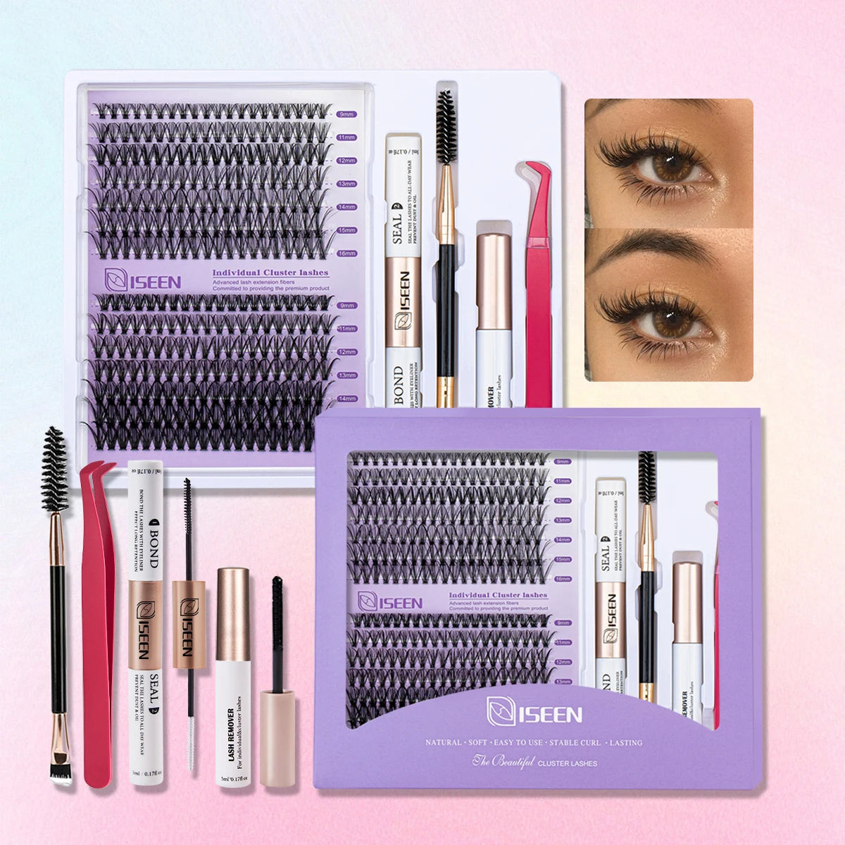 Individual False Eyelashes Mix – High-Capacity DIY Extension Lash Clusters, Multi-Style Natural Eye Makeup Tool