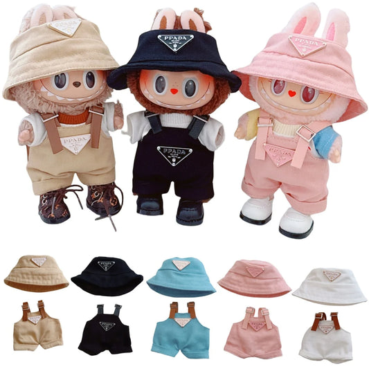 17cm Labubu Mini Doll Outfit Set - Hat, Clothes & Shoes for Labubu II Sitting Party Game Accessories