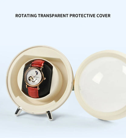 IBBETON Single Watch Winder – Automatic Storage Box with USB Cable & Battery, Mabuchi Mute Motor for Automatic Watches