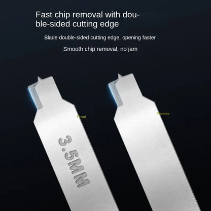 MS108 Flat Bottom Hole Drilling Craft Tool Set with Handle – Etched Sheet Knife for DIY Military Model Building