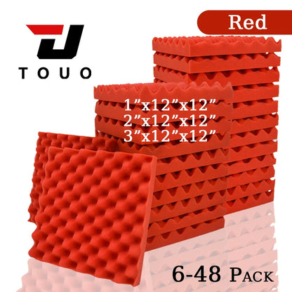 High-Density Acoustic Foam Panels – Egg Crate Soundproof Wall & Ceiling Noise Absorption Tiles (6-48 Pack)