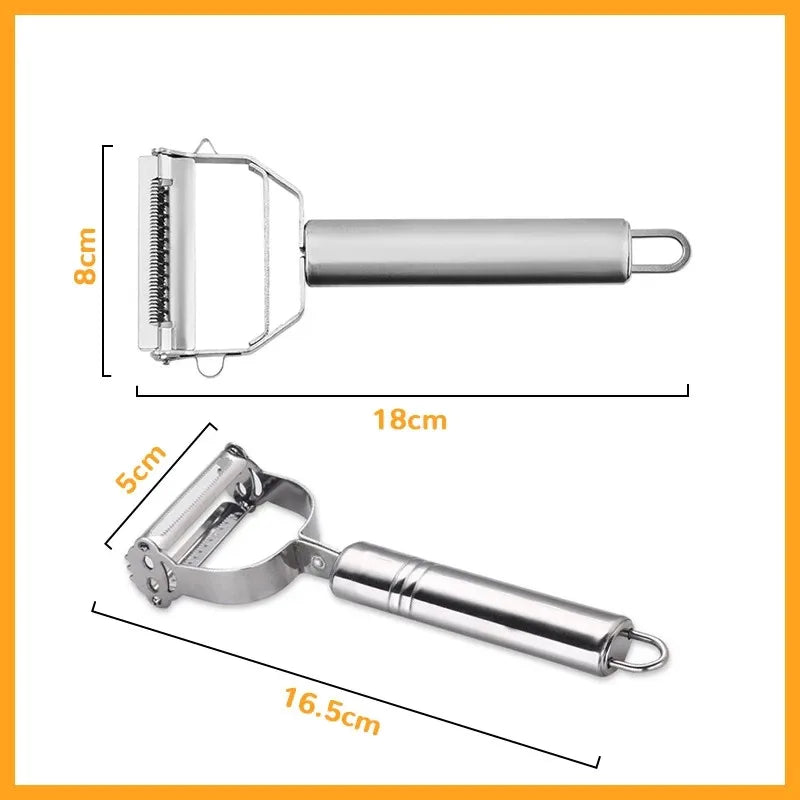 Stainless Steel Multifunctional Kitchen Peeler | Durable Vegetable & Fruit Peeler | Potato Slicer | Household Shredder