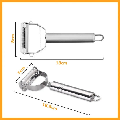 Stainless Steel Multifunctional Kitchen Peeler | Durable Vegetable & Fruit Peeler | Potato Slicer | Household Shredder