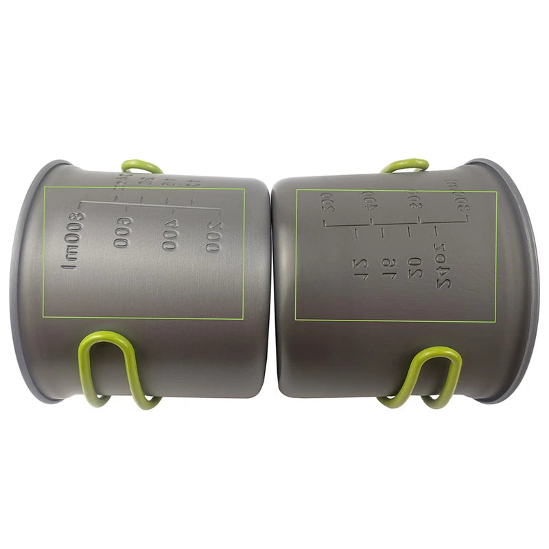 Portable Camping Cookware Set: Outdoor Pot and Mini Gas Stove Kit with Foldable Spoon, Fork, and Knife - Ideal for Nature Hike Picnics