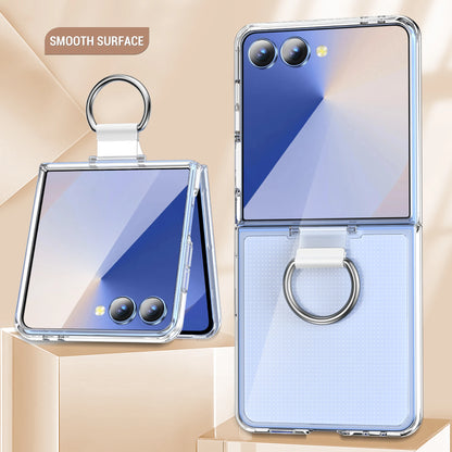 Shockproof Ring Holder Case for Samsung Galaxy Z Flip 7/6/5/4/3 5G - Hard PC Armor Protective Back Cover
